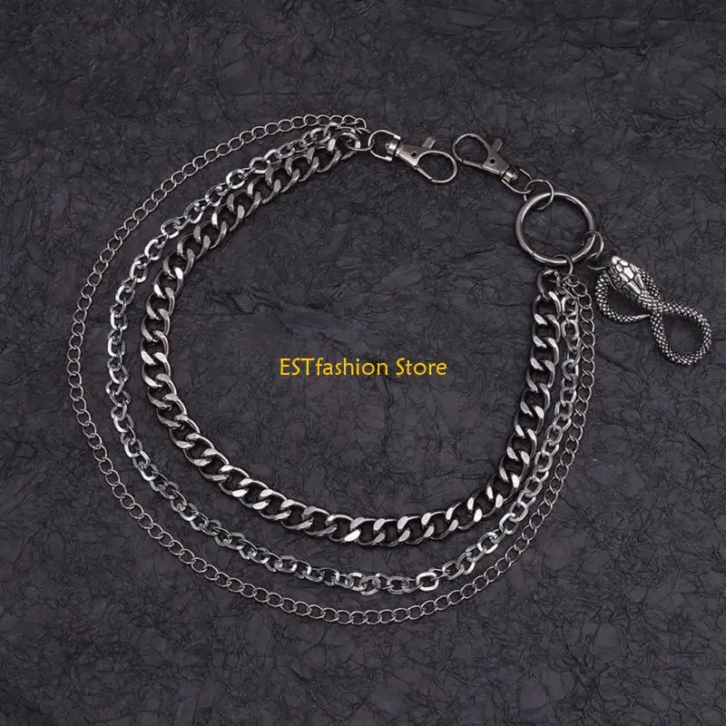 y5gc-スタイリッシュなメタリックズボンチェーン-スネークチャーム付き-装飾パンツチェーン-現代の男性と女性用-ユニセックスウエストアクセサリー