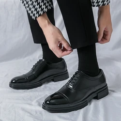 Comfortable Work Shoes Mens Oxford Shoes Men's Formal Shoes Brogue Dress Shoes Classic Business Formal Shoes Large Size 38-46