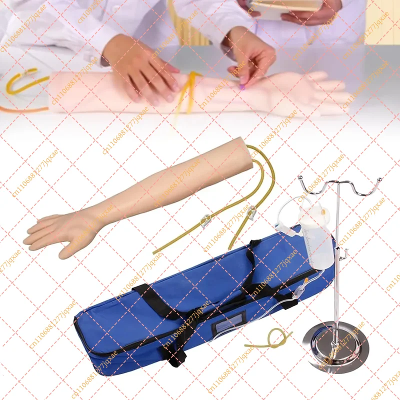 Intravenous Puncture Practice Arm Kit with Stand, PVC Latex Injection Training Model