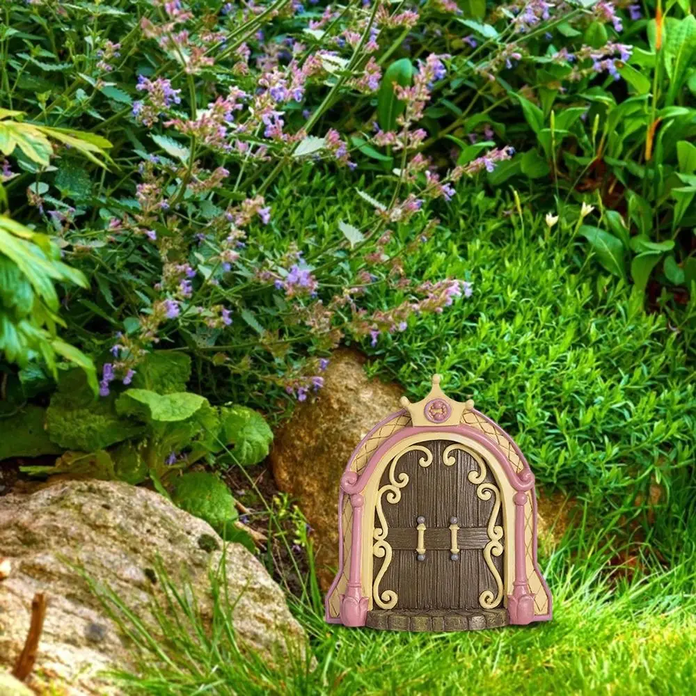 Funny Wooden Elven Gate Miniatures Mini Cute Fairy Doll Gate Fairy Tales Fairy Gate Crafts Collection