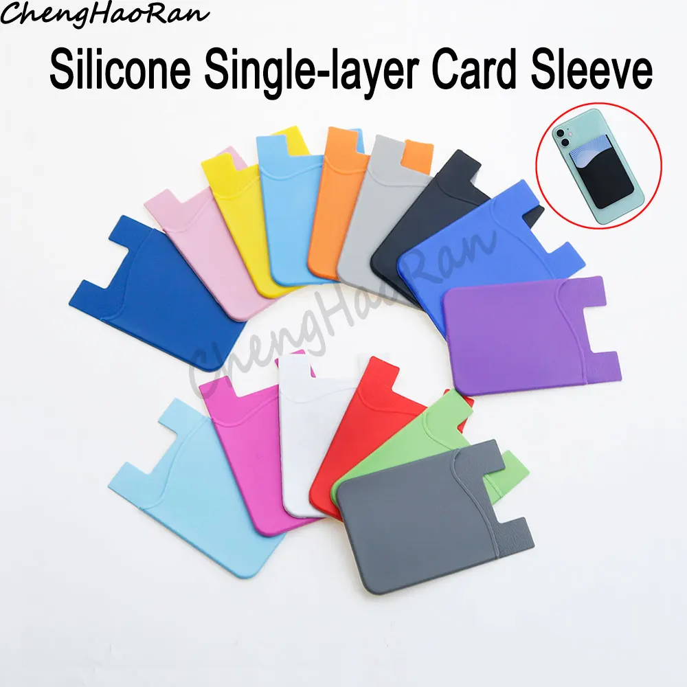 1 Pc Adhesive Sticker Mobile Phone Back Cards Wallet Case Credit ID Card Holder Cell Phone Card Holder Pocket 86*56mm Card Case