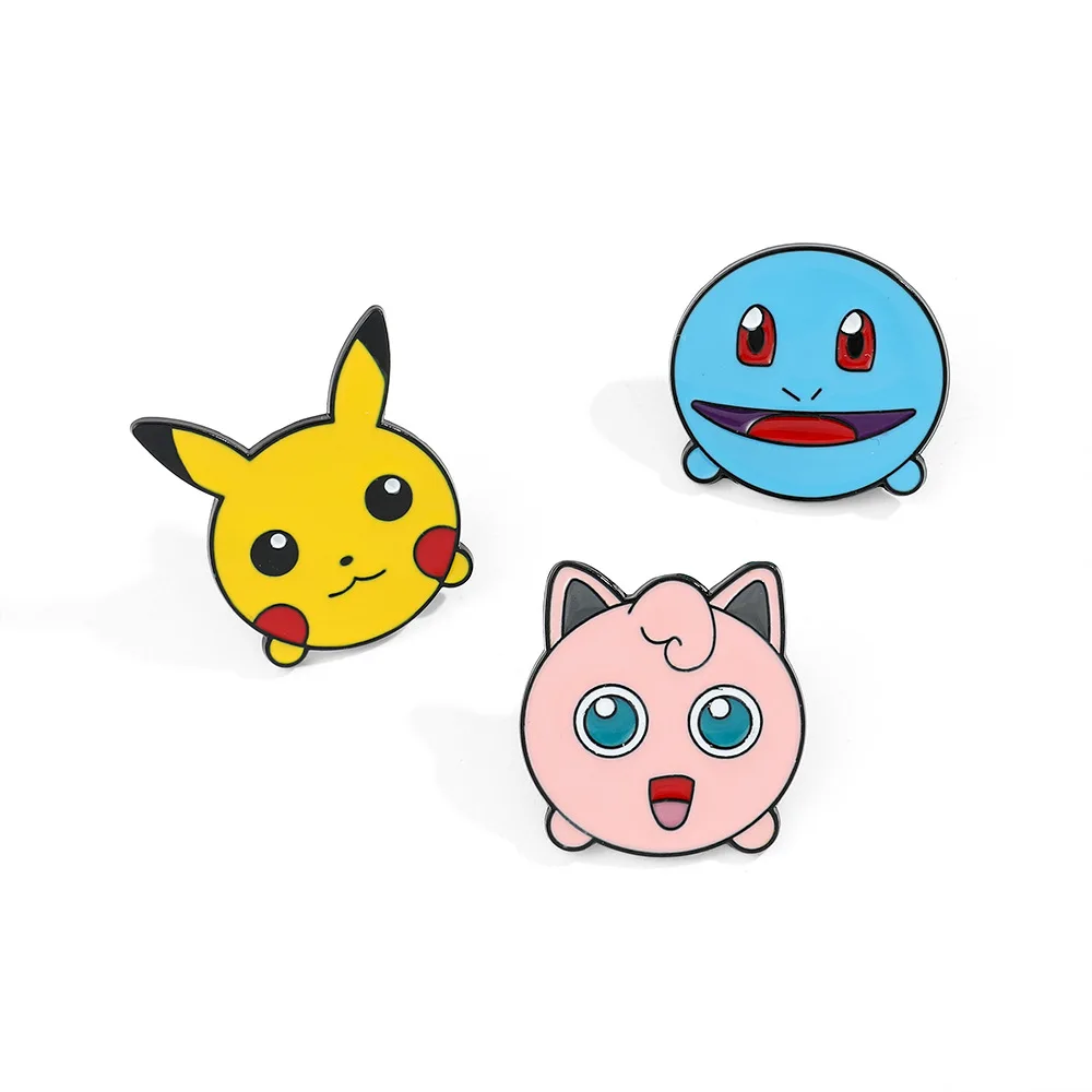 Niedliche Cartoon-Anstecknadeln Anime-Figuren Pikachu Jigglypuff Squirtle Emaille-Abzeichen für Rucksack Kleidung Brosche Accessoires Geschenke