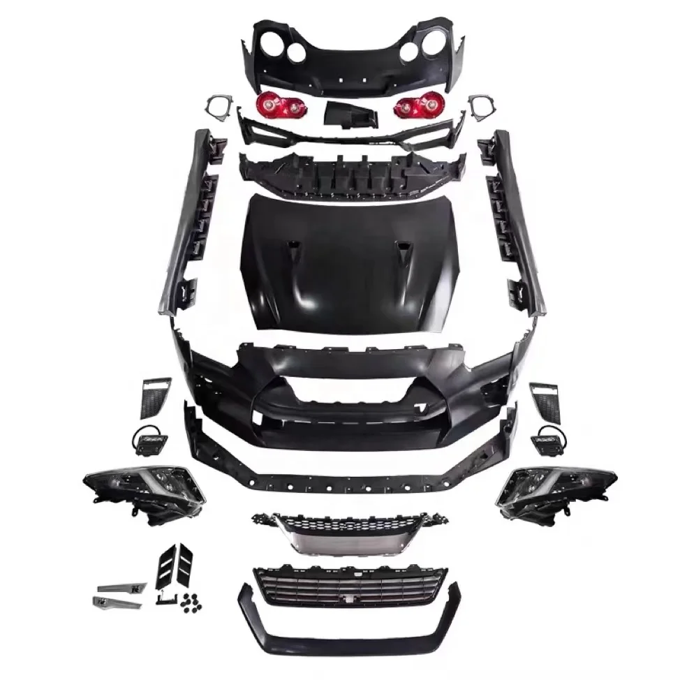 Merci di alta qualitàPer Nissan GTR35 2008-2016 Vecchio modello Aggiornamento Nuovo 2018 Body Kit Paraurti anteriore Paraurti posteriore Gonna laterale
