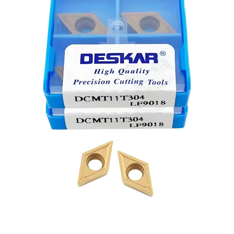 

DCMT070204 DCMT11T304 DCMT11T308 LF9018 Carbide Inserts DESKAR CNC Lathe Tool DCMT Turning Tools for Steel