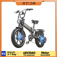 BURCHDA R7 Dual Motors 2000W Foldable Electric Bike 48V20AH Lithium Battery 20 Inch 4.0 Fat Tire Electric Bicycle City Ebike