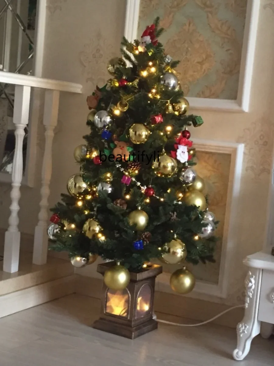

Christmas family outfit PE mixed 1.2 meters small window LED luminous Christmas tree, luminous C56