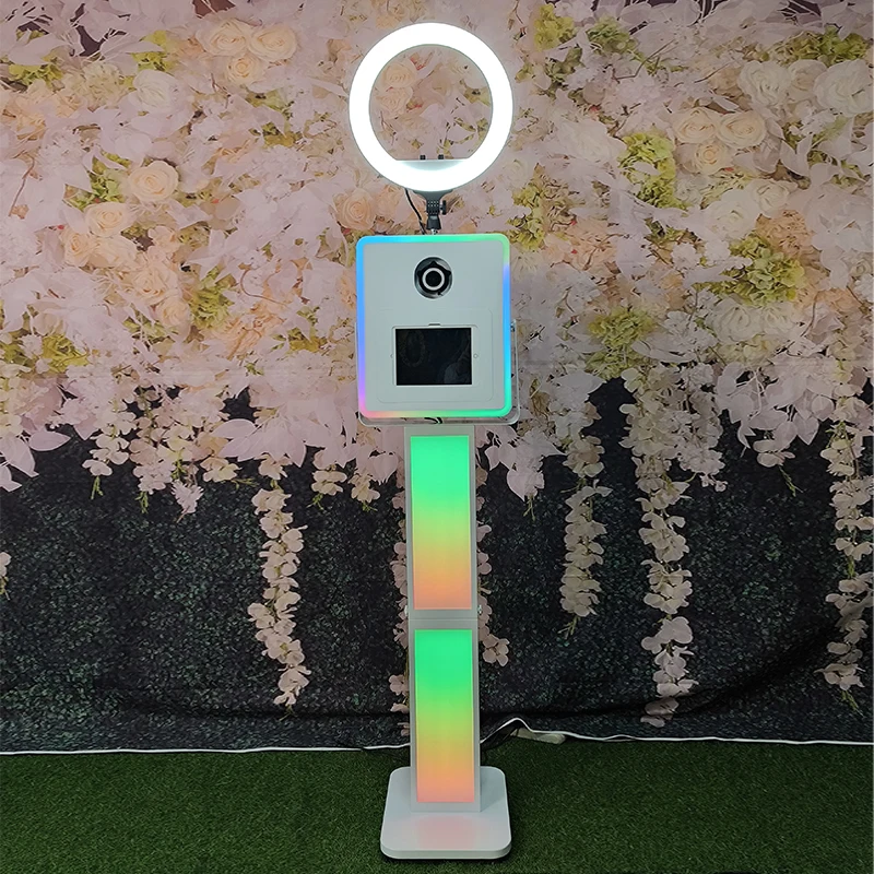 

White square photo booth bracket