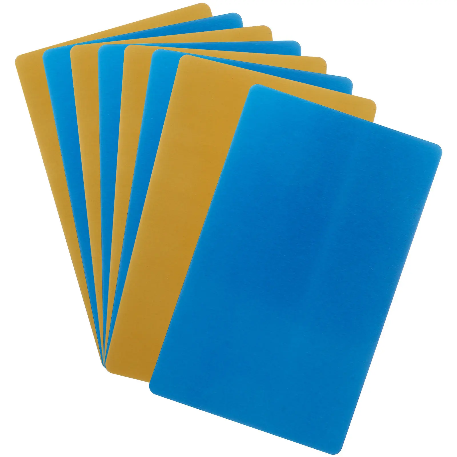 8 Pcs Blank Metal Cards Business Printable Aluminum Engraving Blanks Visiting Alloy Package Sublimation Aluminium