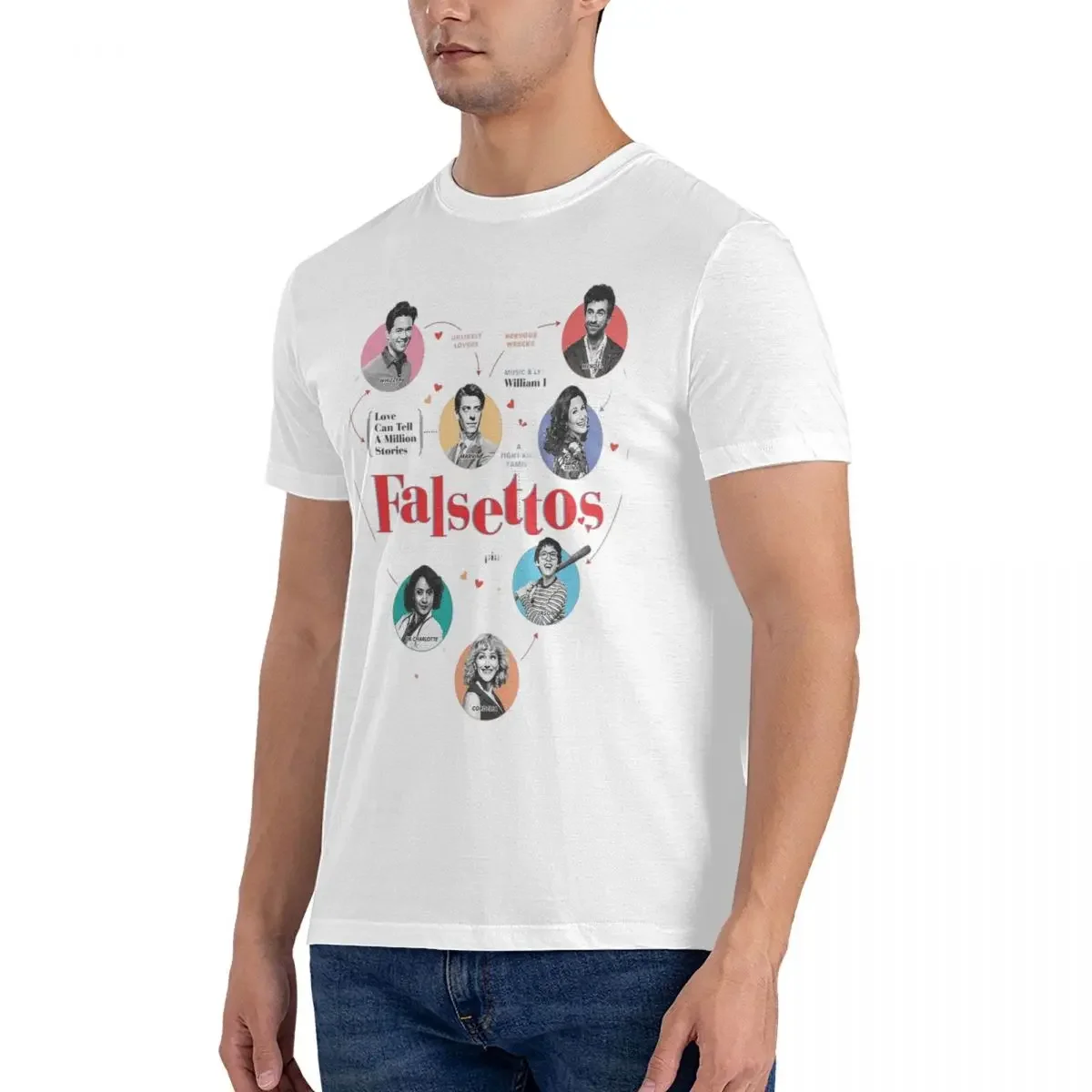 100% Cotton Falsettos 2016 Poster T-shirt Men Classic Oversized T Shirt Men crew Neck Summer Shirts Tops S-6XL