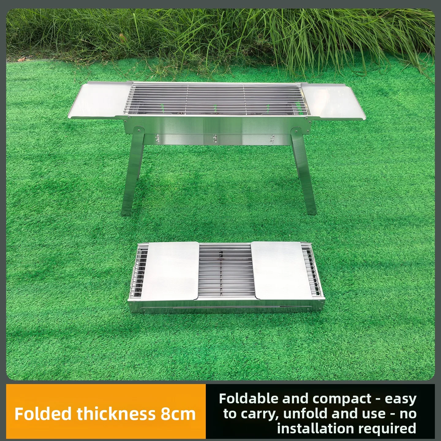 

Утолщенный бытовой портативный гриль для барбекю из нержавеющей стали, уличные угольные инструменты для барбекю