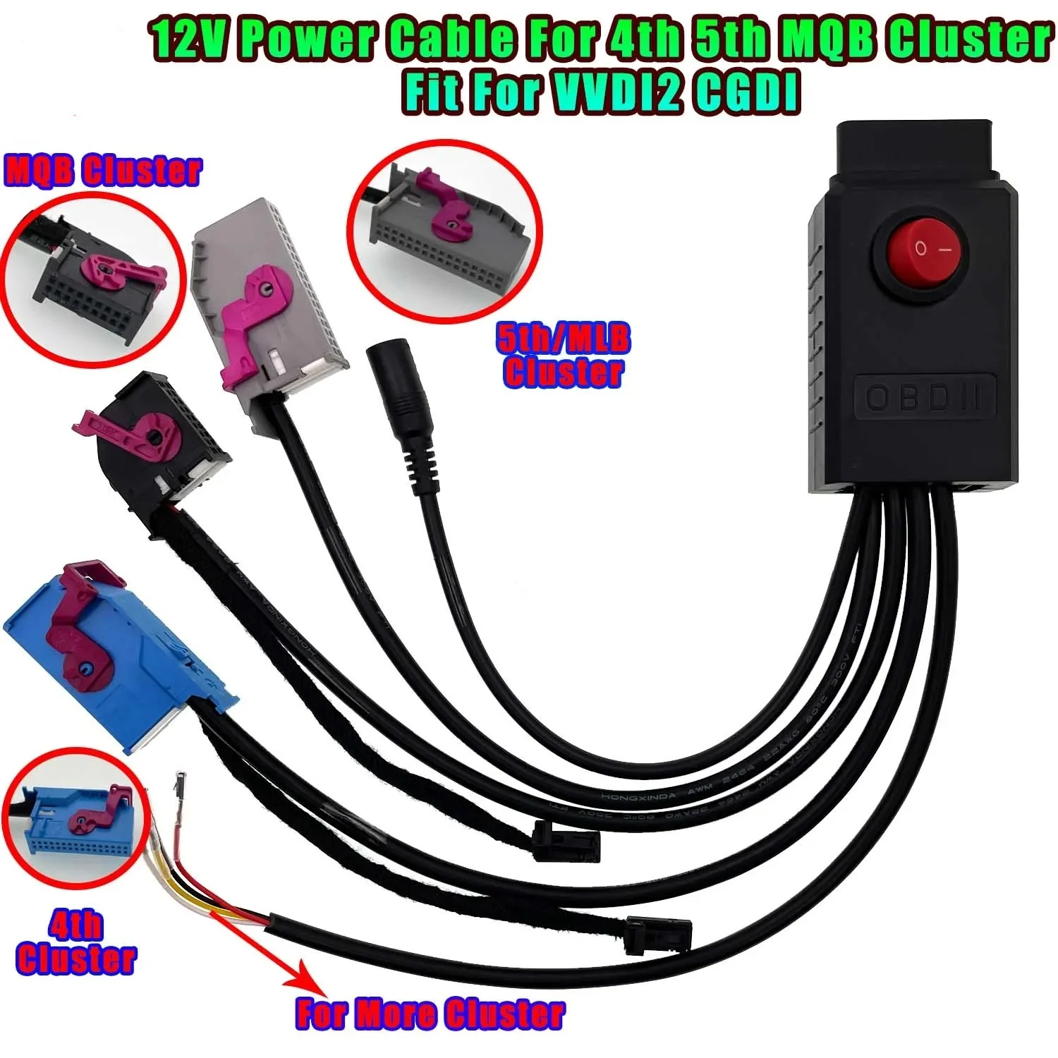 12V MQB Cluster Power Cable 4th ID48 Key Program Cable 5th Cluster Cable MQB NEC35XX Cable MQB48 Instrument Cable For VVDI2 CGDI