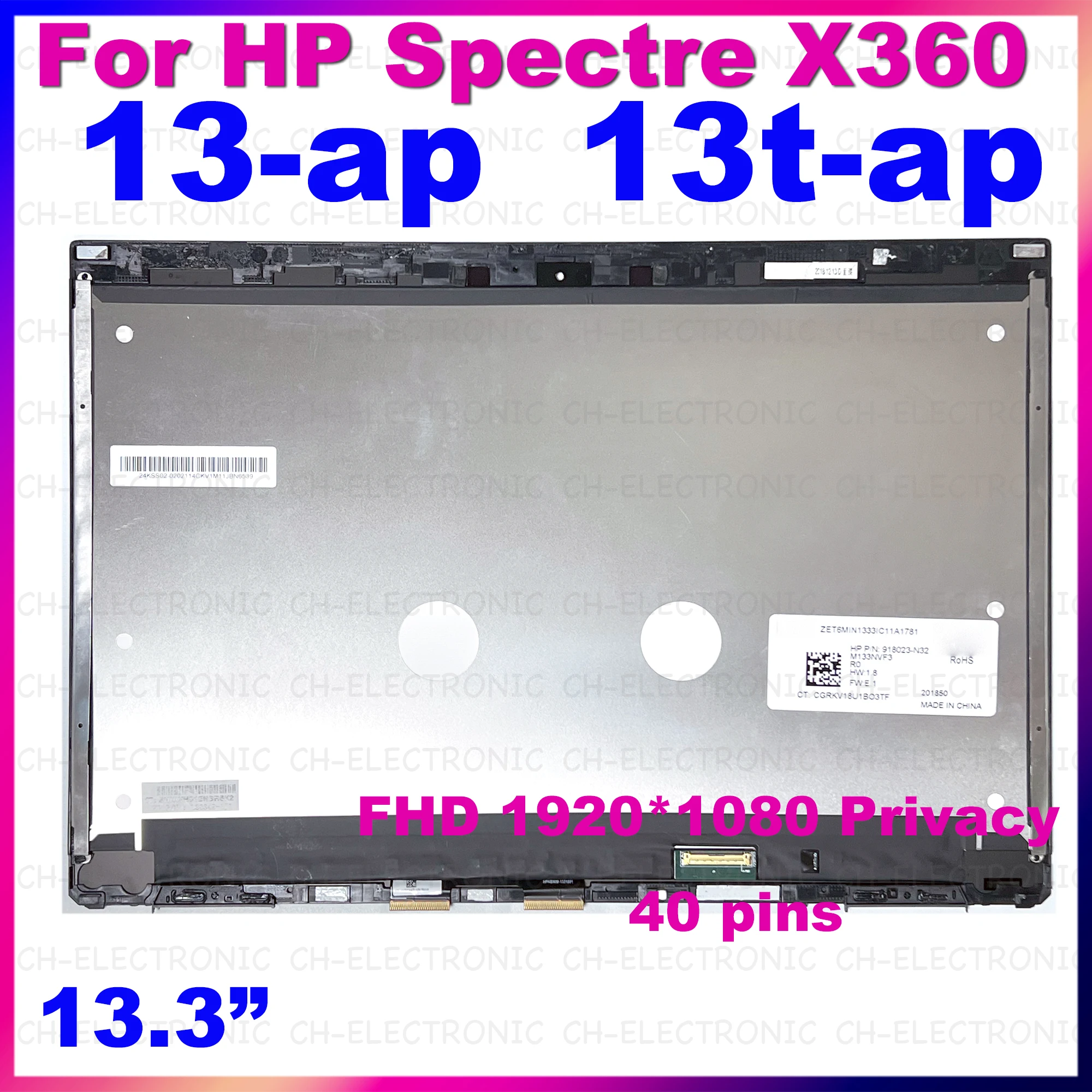 L37646-001 13.3'' LCD Display Touch Screen Digitizer Assembly B133HAN05.7 For Hp Spectre x360 13-ap 13-ap0000tu 13-ap0001nz