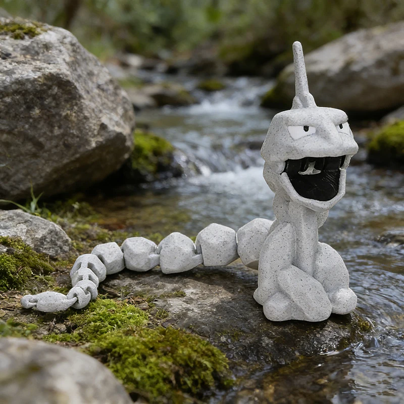 Figura de acción de Pokémon Onix, juguetes impresos en 3D, Onix de anime con múltiples articulaciones móviles con soporte, adorno de escritorio para fanáticos, regalos de cumpleaños