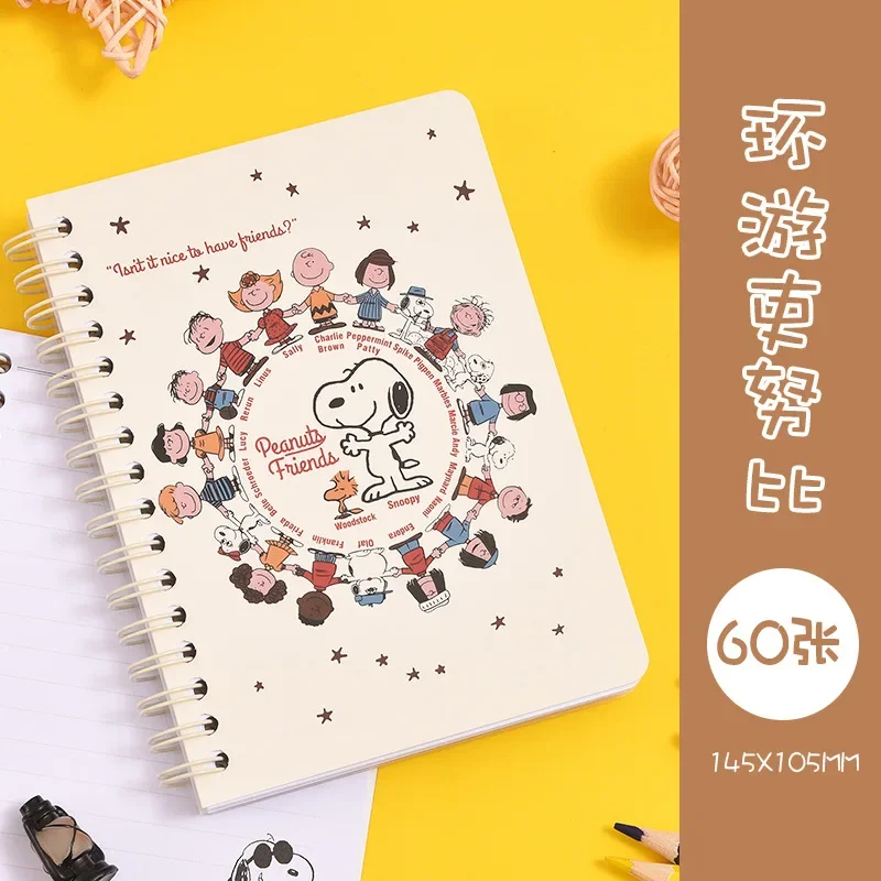 Snoopy A6 Spiral Coil Notebook Cartoon Diary Weekly Writing Planner Journal Notepad School Office Drawing Painting Sketchbook