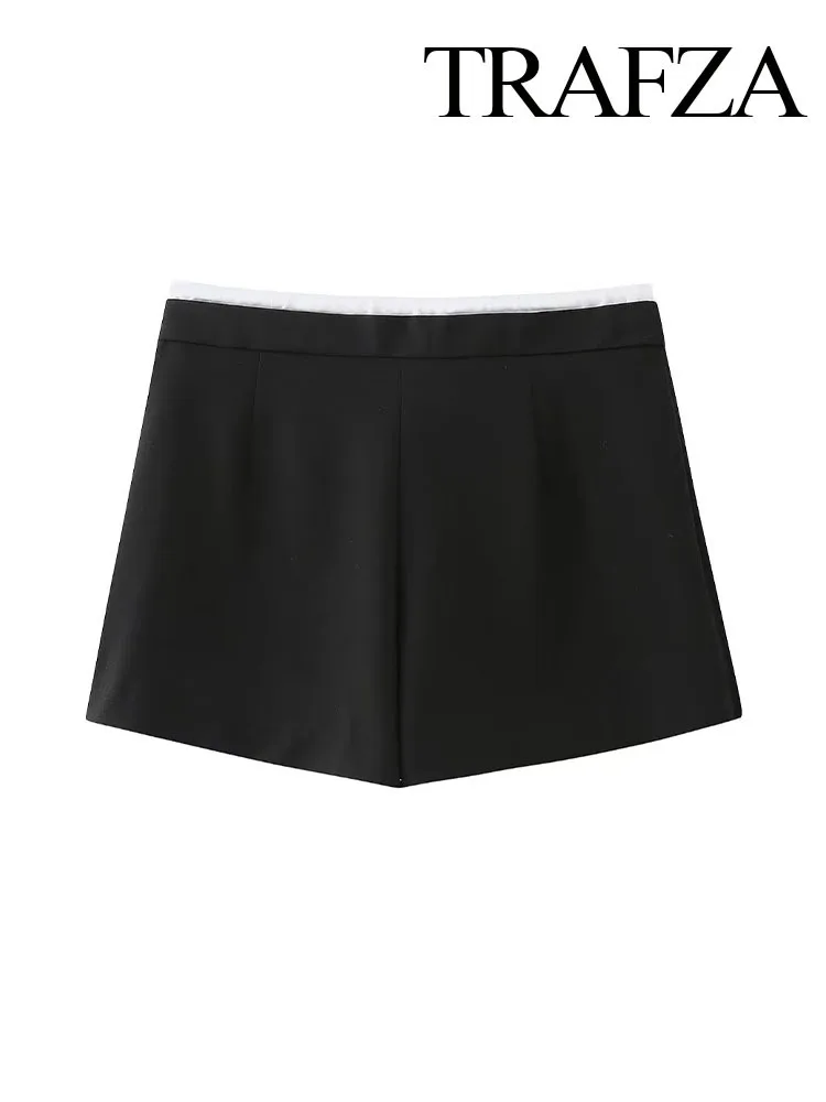 BabYoung Spring Fashion Women Short Pants Black High Waist Bow Lace-Up Drawstring Pleat Shorts Female Casual Slim Culottes