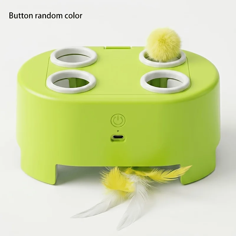 New 2‑in‑1 Electric Cat Toy Cheese Box Hunting Cover Interactive Puzzle Bite Resistant Stimulation Play Toy for Indoor Cats