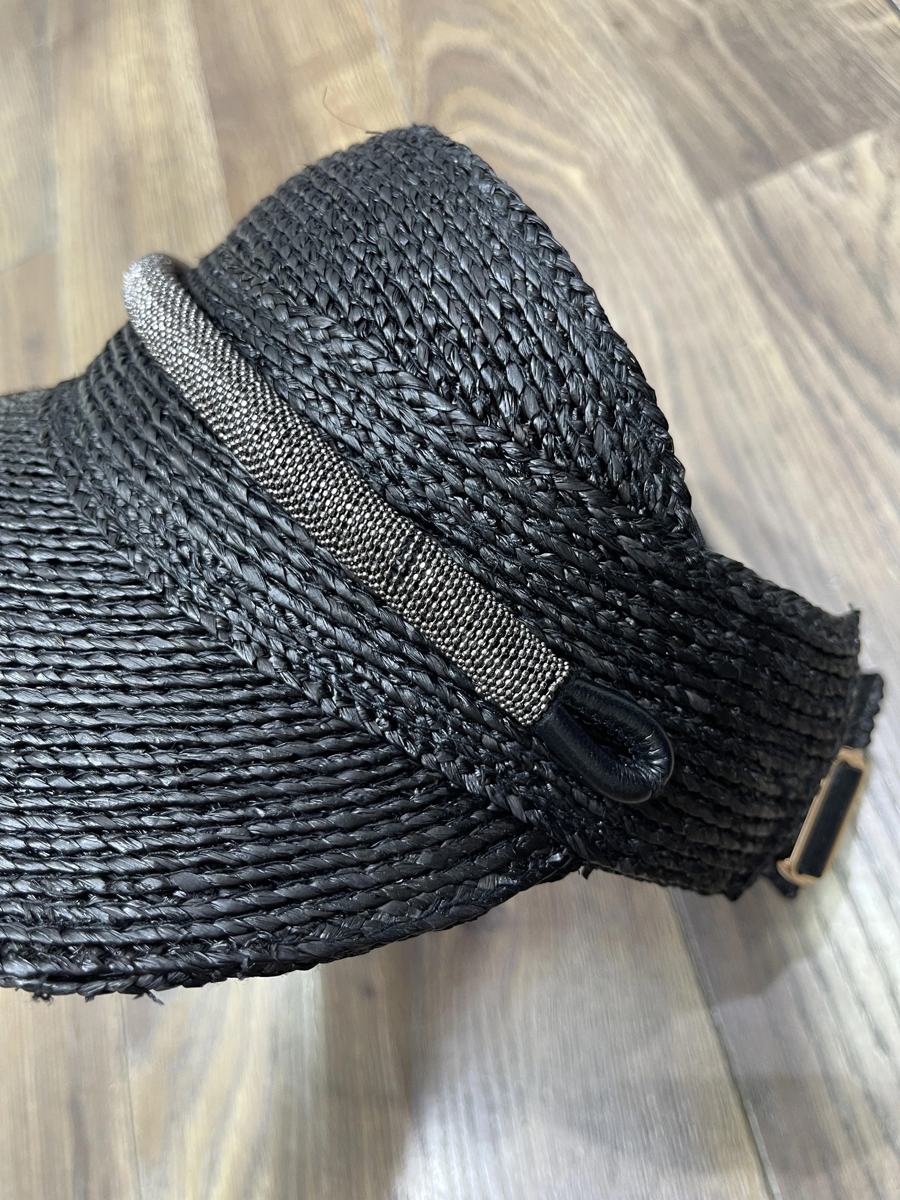2026 New Arrival: Chain-Accent Straw Sun Visor  Casual, Versatile, and Sun-Shading