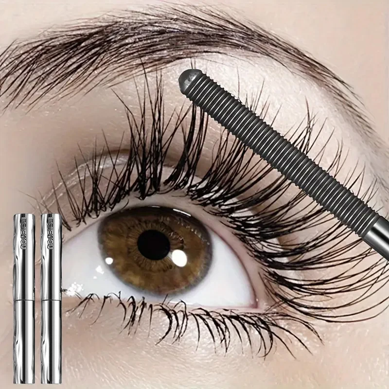 Mascara a spirale: trucco occhi impermeabile a lunga durata, testina a spirale in tubo d'acciaio, facile applicazione per allungare e volumizzare le ciglia