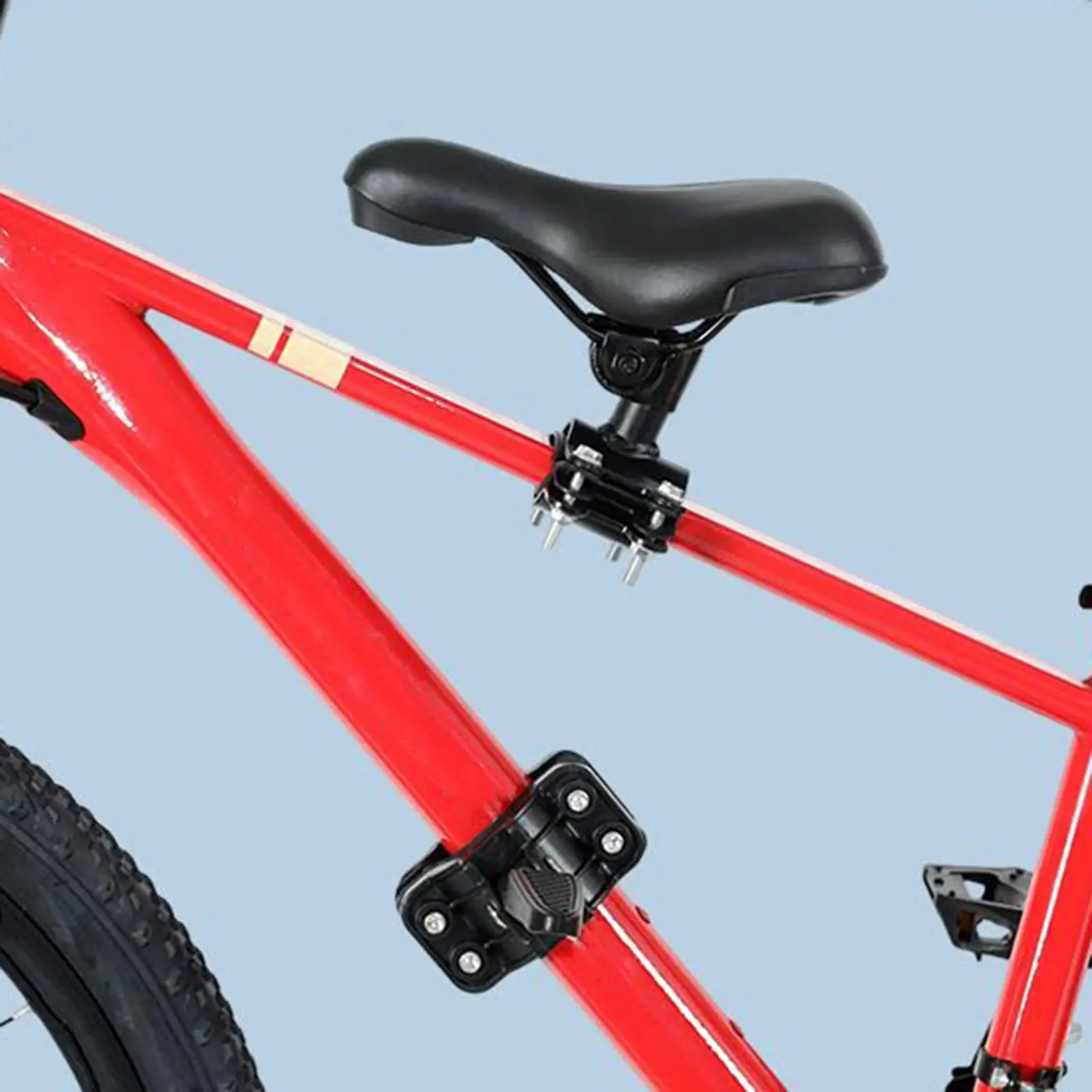 キッズバイクシートフロントマウント安全フロントマウント幼児用バイクパッド入りシートフットペダル付きサイクリング用品軽量サドル