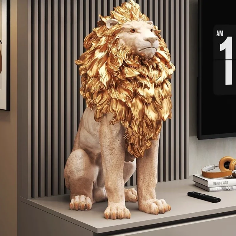 

Light luxury lion living room TV cabinet next to large floor ornament creative office home decoration housewarming gift