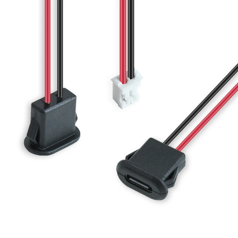 LN-001 2Pin Soldered Tail Three-Color Black White Transparent Terminal Cable Connector