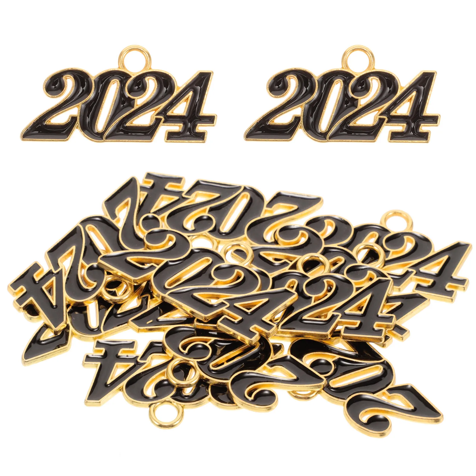 

10Pcs 2024 Number Charms Zinc Alloy Vintage DIY Jewelry Pendants for Bracelet Necklace Making Graduation 2024 Charms