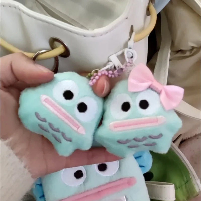 Kawaii Sanrio Hangydon 봉제 인형 귀여운 가방 펜던트 애니메이션 만화 귀여운 아름다움 플러시 키 체인 액세서리 여자 친구 선물