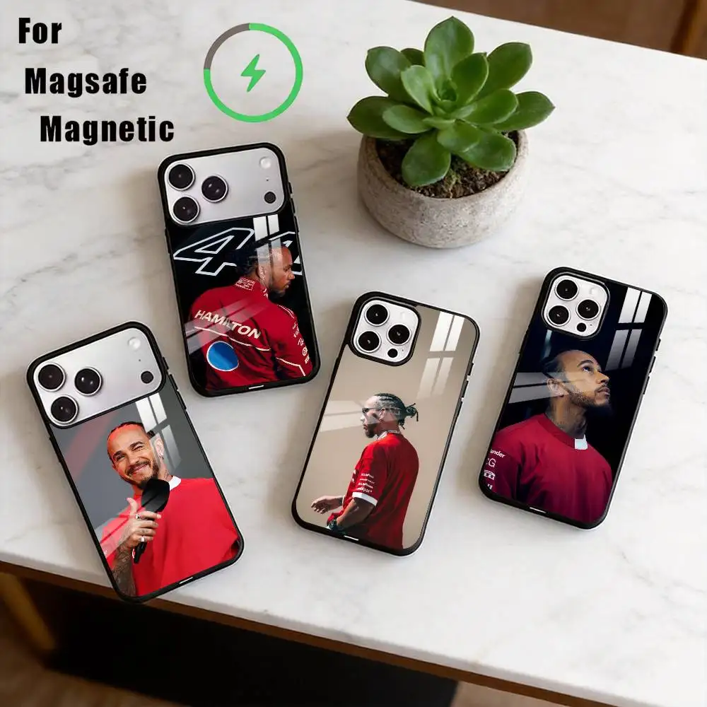 

44 Lewis Hamilton Phone Case For iPhone17,16,15,14,13,12,11 Plus,Pro Magnetic with Magsafe Wireless Charging