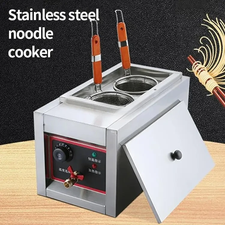 

Customizable Commercial Electric Pasta Cooker Table Top Noodle/Flour Food Stainless Steel Double Baskets Boiler Cooking Stove Ma