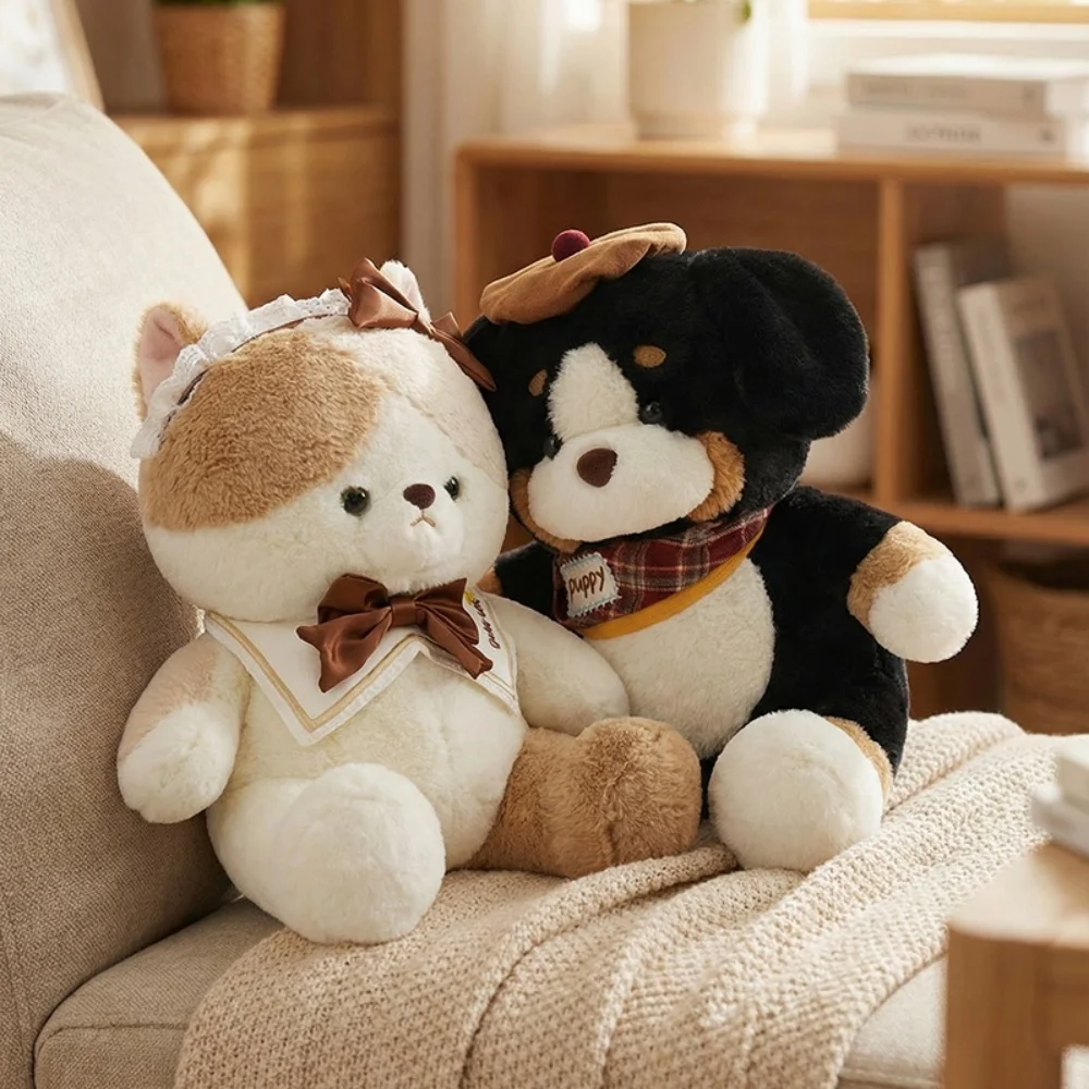 

Adorable Sitting Animal Cat Dog Plush Toys Cartoon Stuffed Puppy Soft Companion Doll Nice Birthday Gift