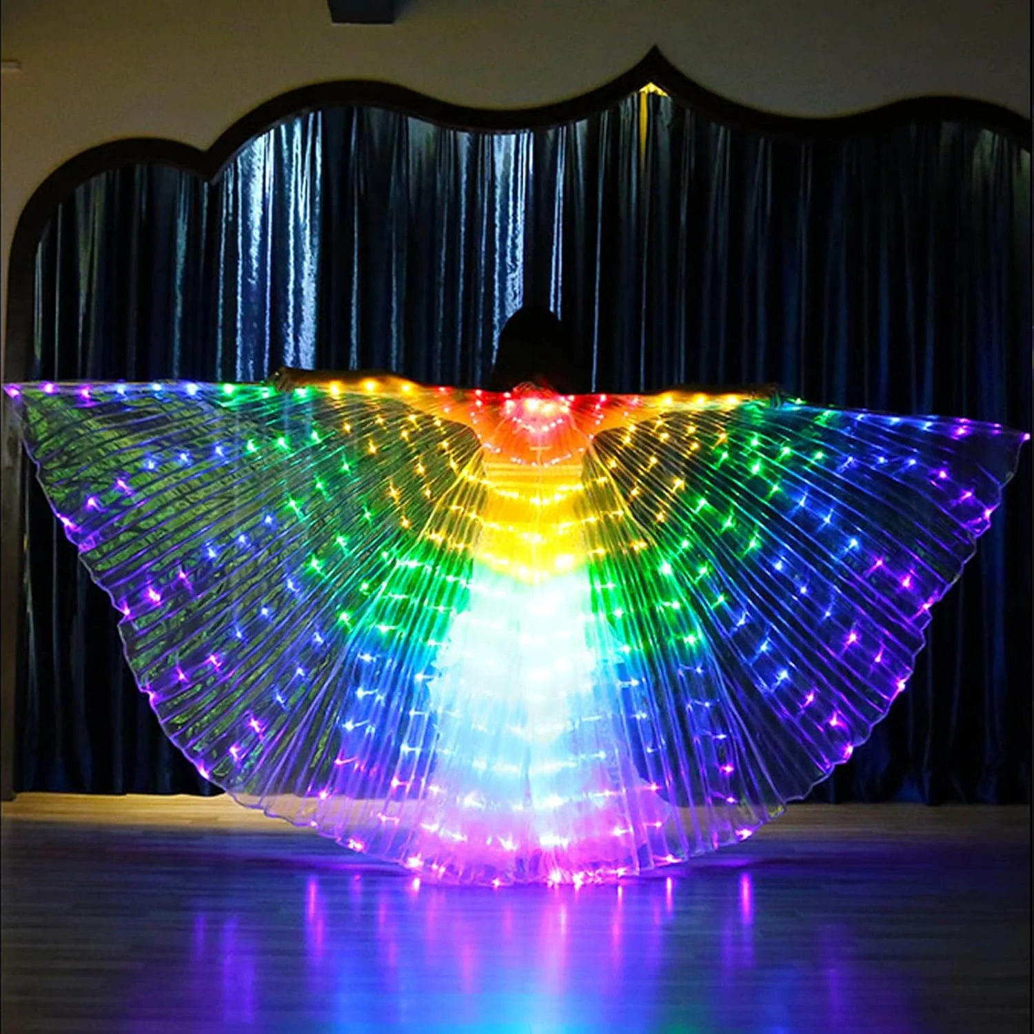 Belly Dance Accessories LED Dance Wing Cloak Glowing Butterfly Fairy Wing For Girl Women Birthday Wedding Perofrmence Supplies