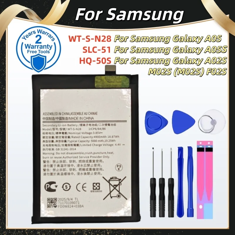 

Brand WT-S-N28 SLC-51 HQ-50S Battery For Samsung Galaxy A05 A05S A02S M02S (M025) F02S Mobile phone Batteries +Free Tools