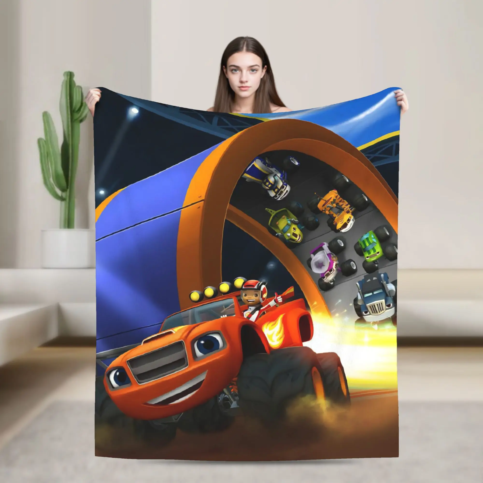 Blaze and the Monster Machines Throw Blanket for Couch Fuzzy Soft Plush Blanket 50x60 Inches Multiple Sizes Bedspread All Season