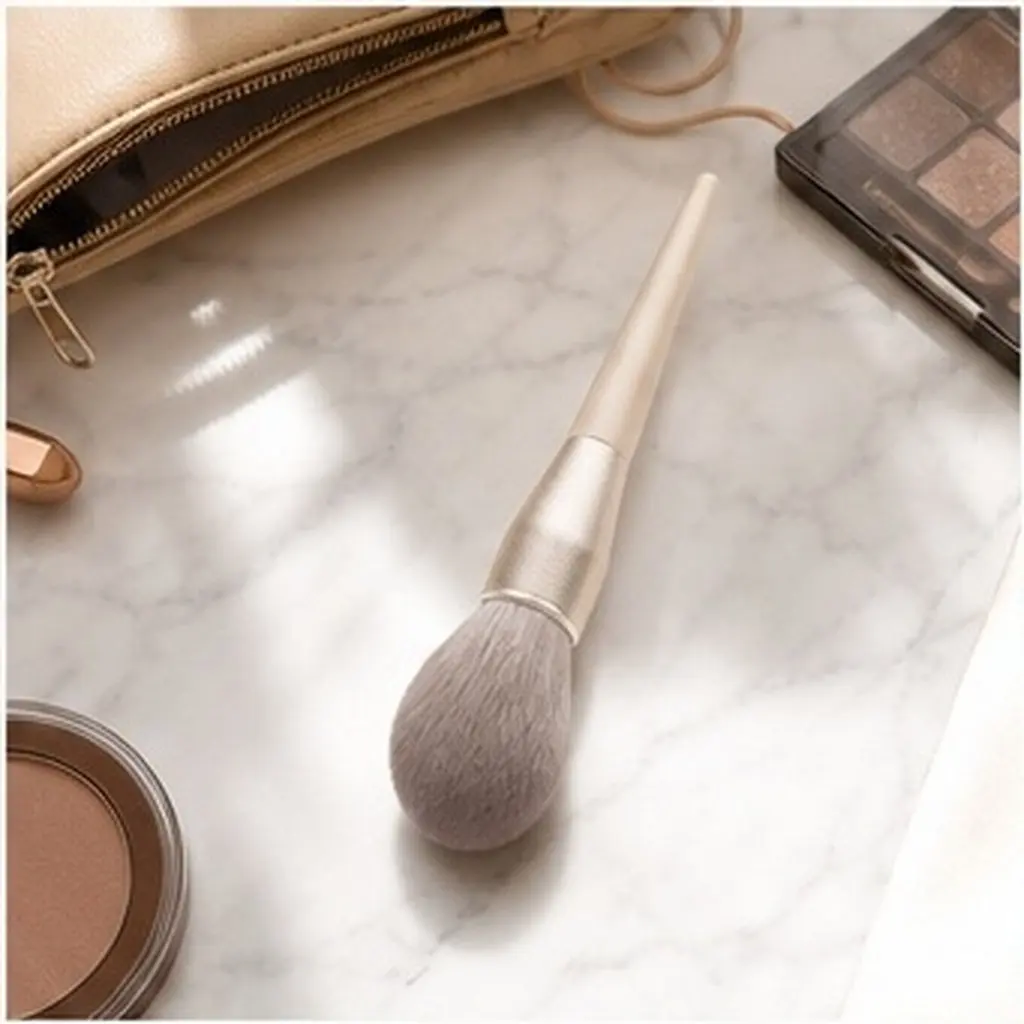 Large Foundation Loose Powder Brush – Soft Dense Synthetic Bristles, No Shedding, Silky Feel for Flawless Application