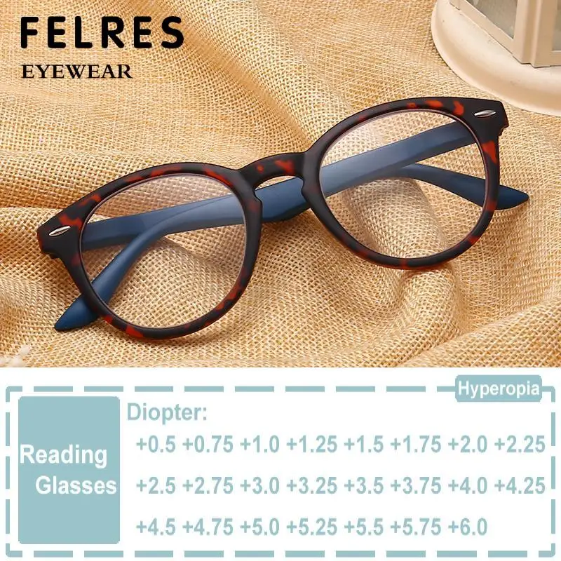 

Vintage Round Reading Glasses Men For Women Frames Anti Blue Light Glasses Prescription Presbyopia Eyeglasses Optical Magnifier