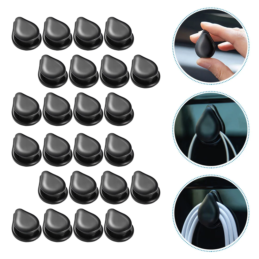 24 Pcs Hook up Car Sticky Wall Hanging Hooks USB Keychain Headset Cars Storage Hangers Interior Mini Auto