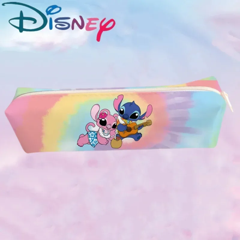 Estuche de lápices de Anime de Stitch de Disney, bolsa de bolígrafo con estampado de Stitch, bolsa de almacenamiento para estudiantes, papelería para niños, juguete para niñas, regalo de vacaciones