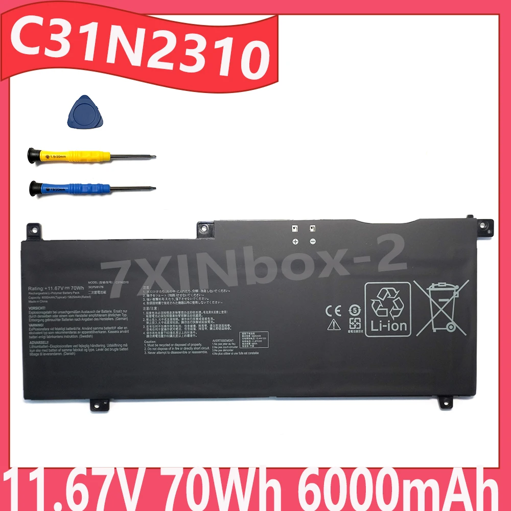 

C31N2310 11.67V 70Wh 6000mAh OEM Laptop Battery For Asus Vivobok S 15 S5507 S5507Q S5507QA PROART PZ13 HT5306 HT5306Q HT5306QA