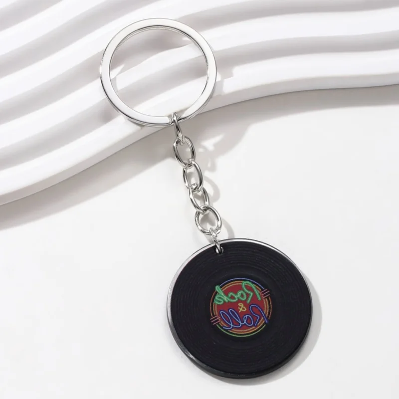 Creative เกมคอนโซล Rubik's Cube CD Recorder อะคริลิคพวงกุญแจสําหรับผู้หญิงผู้ชายของขวัญเพลงความบันเทิง Handmade ชุดเครื่องประดับ