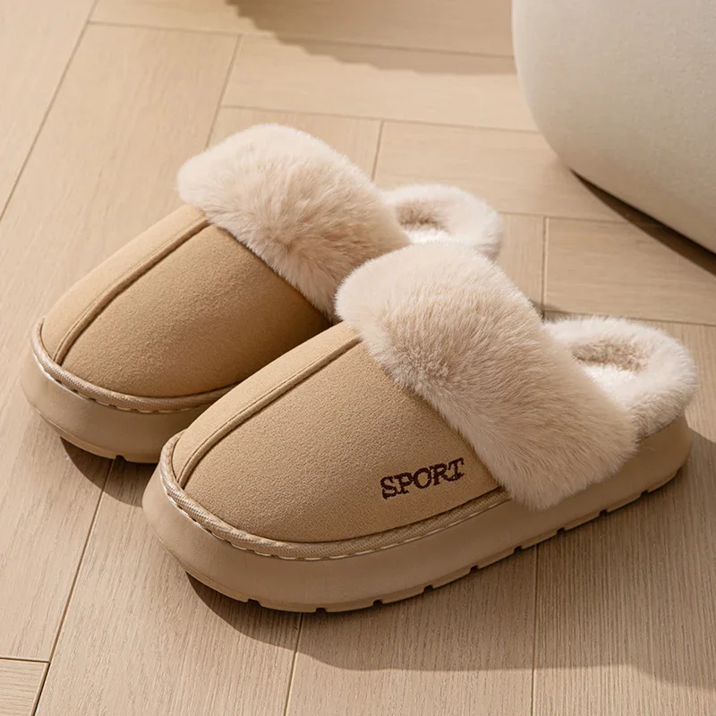

Winter Fluffy Women's Home Slippers Plush Luxury Designer Woman Shoes Flats Indoor Casual Warm Fuzzy Fur Slides Elegant Soft New