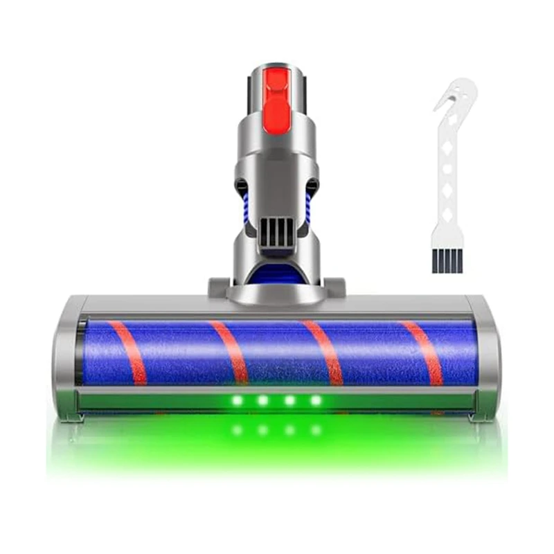 

For Dyson V7 V8 V10 V11 V15 Vacuums, Soft Roller Motorized Brush Replacement With Green Light As Hardwood Cleaner