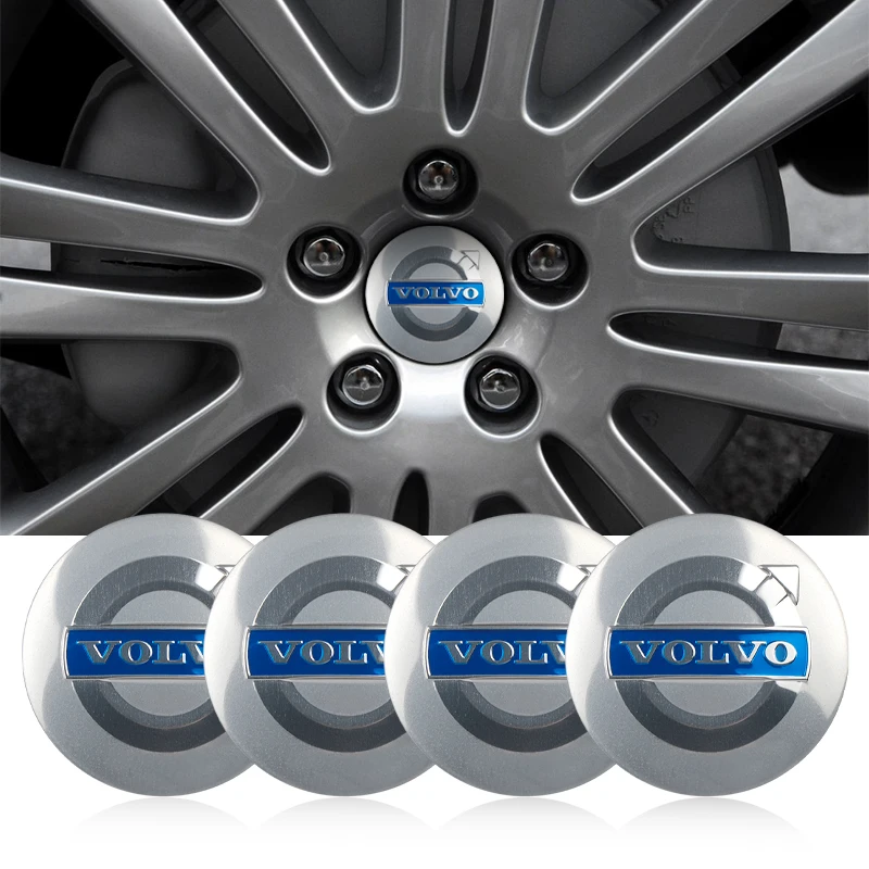 56mm 4pc Wheel Hub Center Cap Modified Tire Center Cap Decorative Decal for Volvo V40 V50 S40 S80 XC60 S90 XC90 S60 XC40 C40 V90