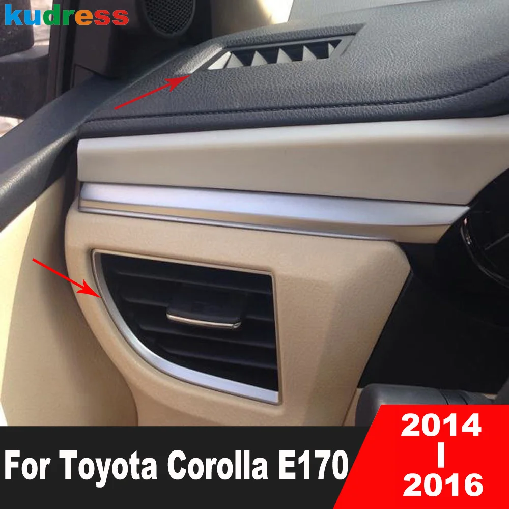 For Toyota corolla E170 2014 2015 2016 ABS Matte Car Dashboard Air Condition Vent Cover Trim Interior Mouldings Accessories