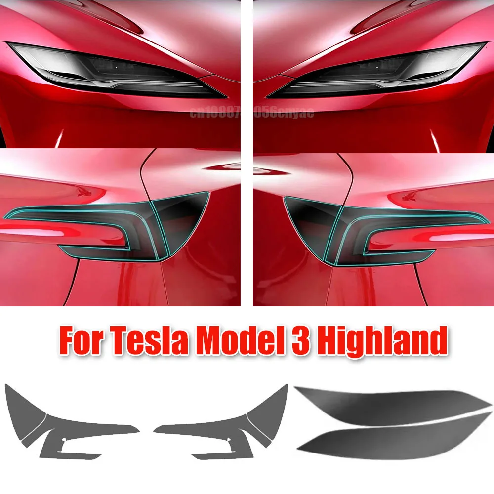 

For Tesla Model 3 Highland headlight film taillight TPU anti scratch film Blackened Color Changing Films Full Fit