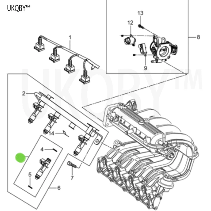 Suitable for 10-15 Ch ev ro le t 1.2/L e Fe n g Sa i O u Le Ch i fu el injector nozzle 24101262