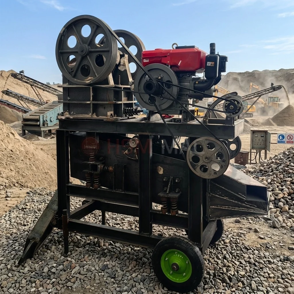 Gold Mining Jaw Crusher PE250X400 Small Portable Mobile Jaw Crusher Widely Use in Rock Crushing Rock Jaw Crusher for Sale