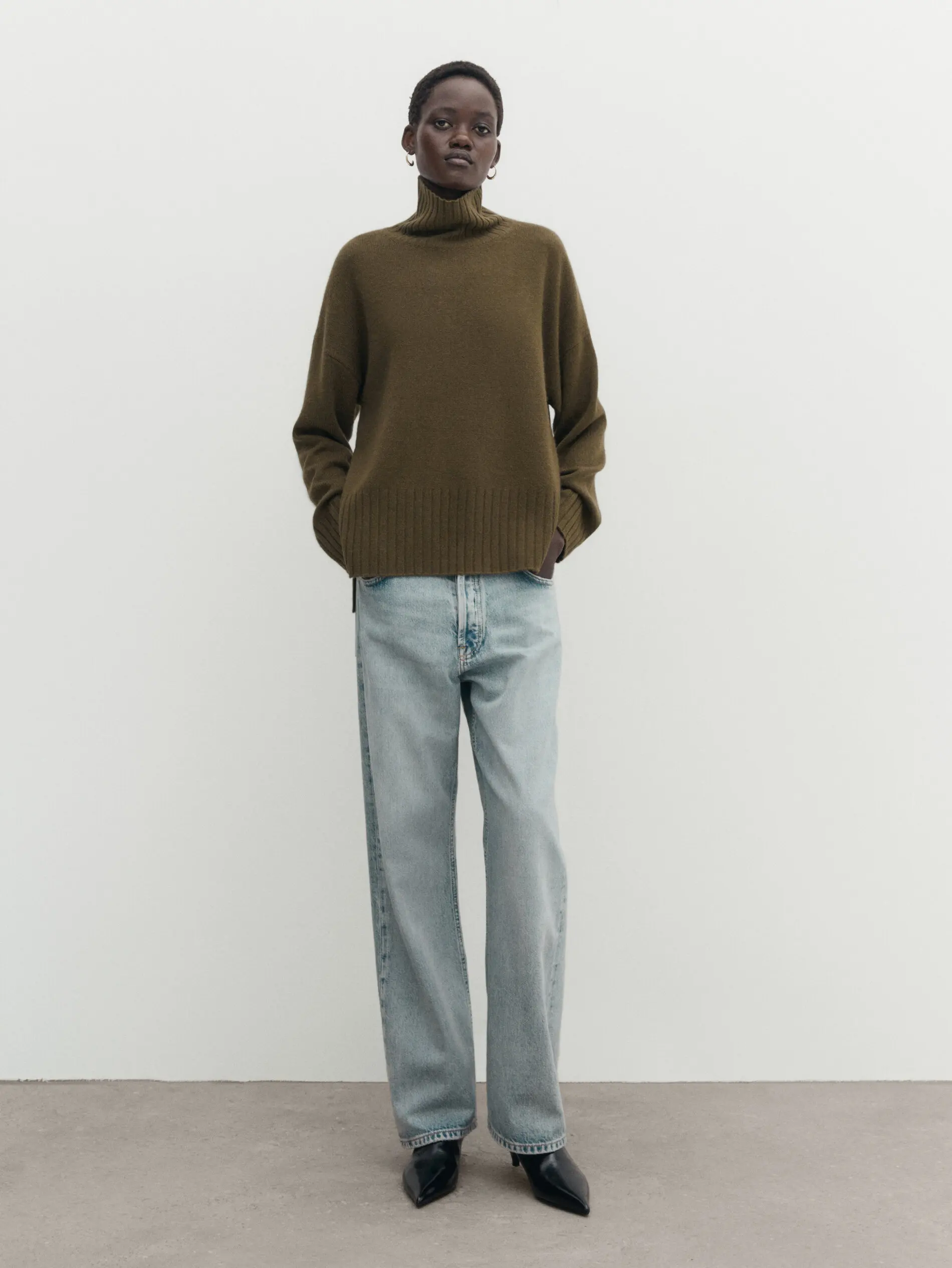 Ethereal Traf Md 2026 YAZHIMEI autumn new style of Women's casual Minimalist lazy loose soft waxy cloud turtleneck knitwear