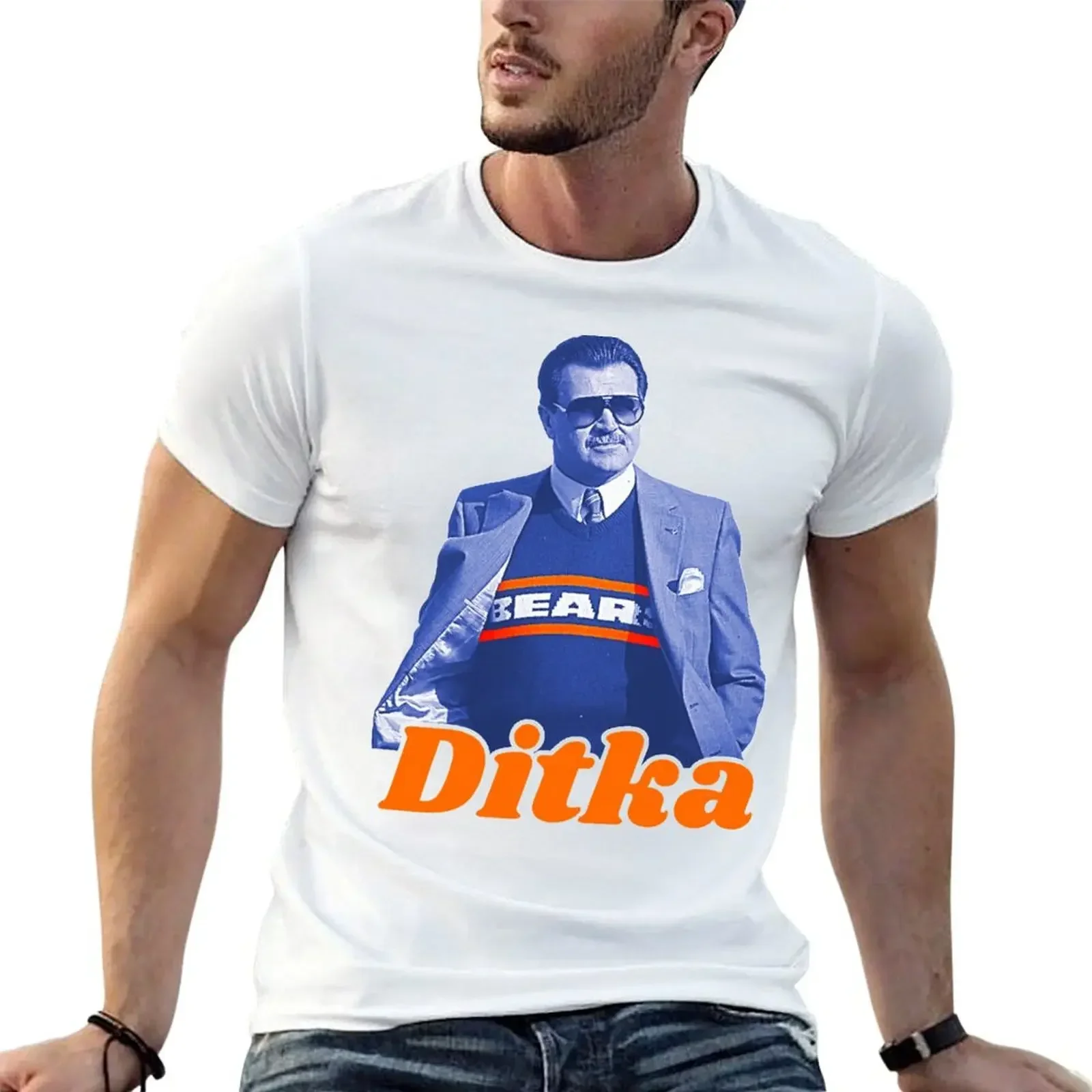 Retro Mike Ditka ))(( Bears Sideline Cool T-Shirt plus size tops cute tops cute clothes Short sleeve tee t shirts men