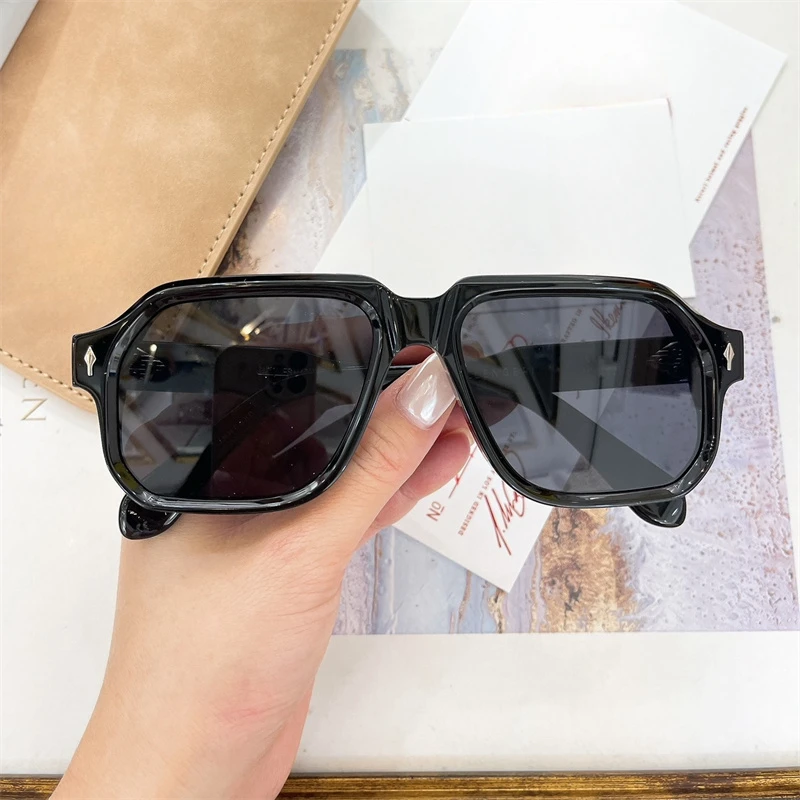 JMM Challenger Square Pilot Style Vintage Eyewear Female Sunglasses Special Design Shades Acetate Sunglasses Women Men