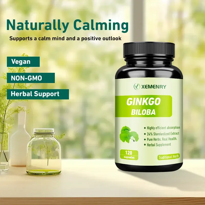 Ginkgo Biloba Capsules - Brain Health, Help Keeps Alert and Sharp, Improving Concentration & Memory